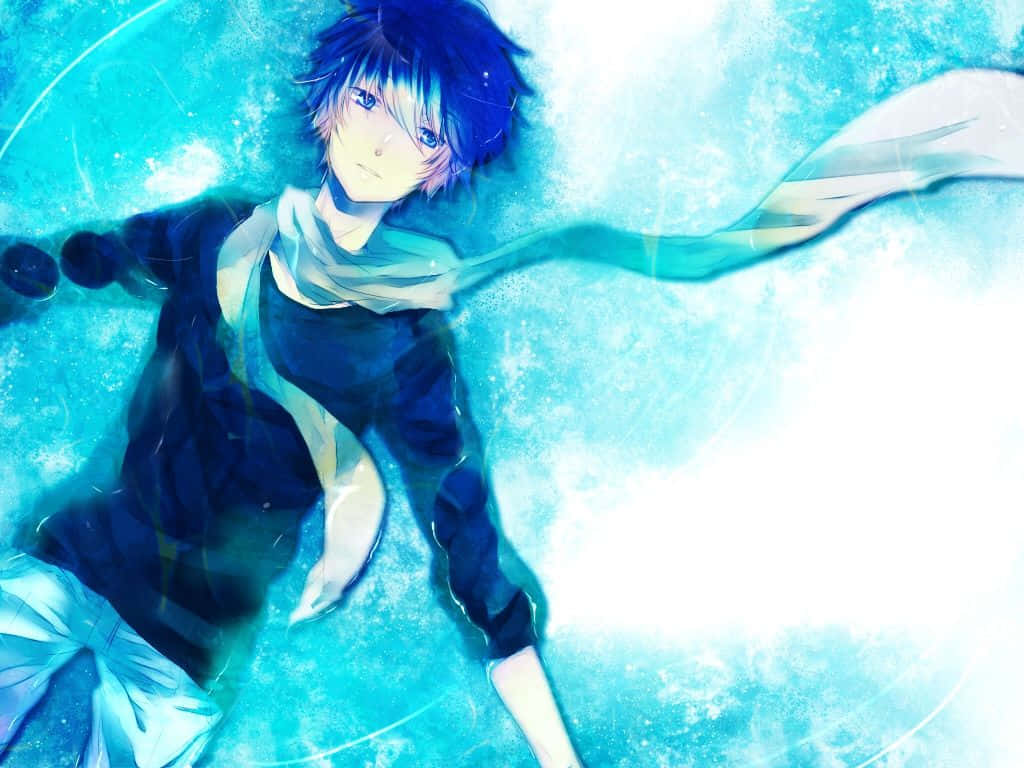 Kaito Blue Boy With Scarf Wallpaper