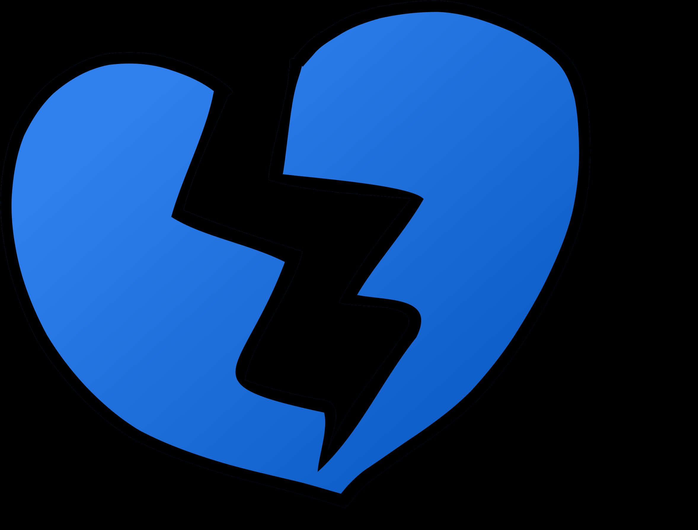 Blue Broken Heart Graphic PNG