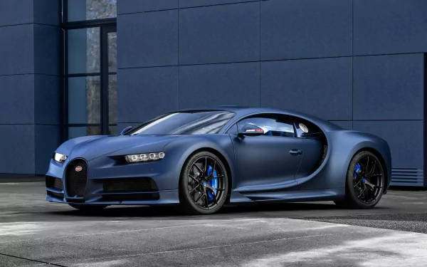 Blå Bugatti Chiron 4k HD tapet Wallpaper