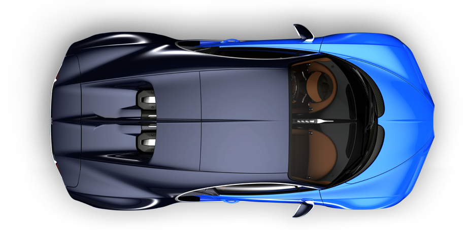Blue Bugatti Top View PNG