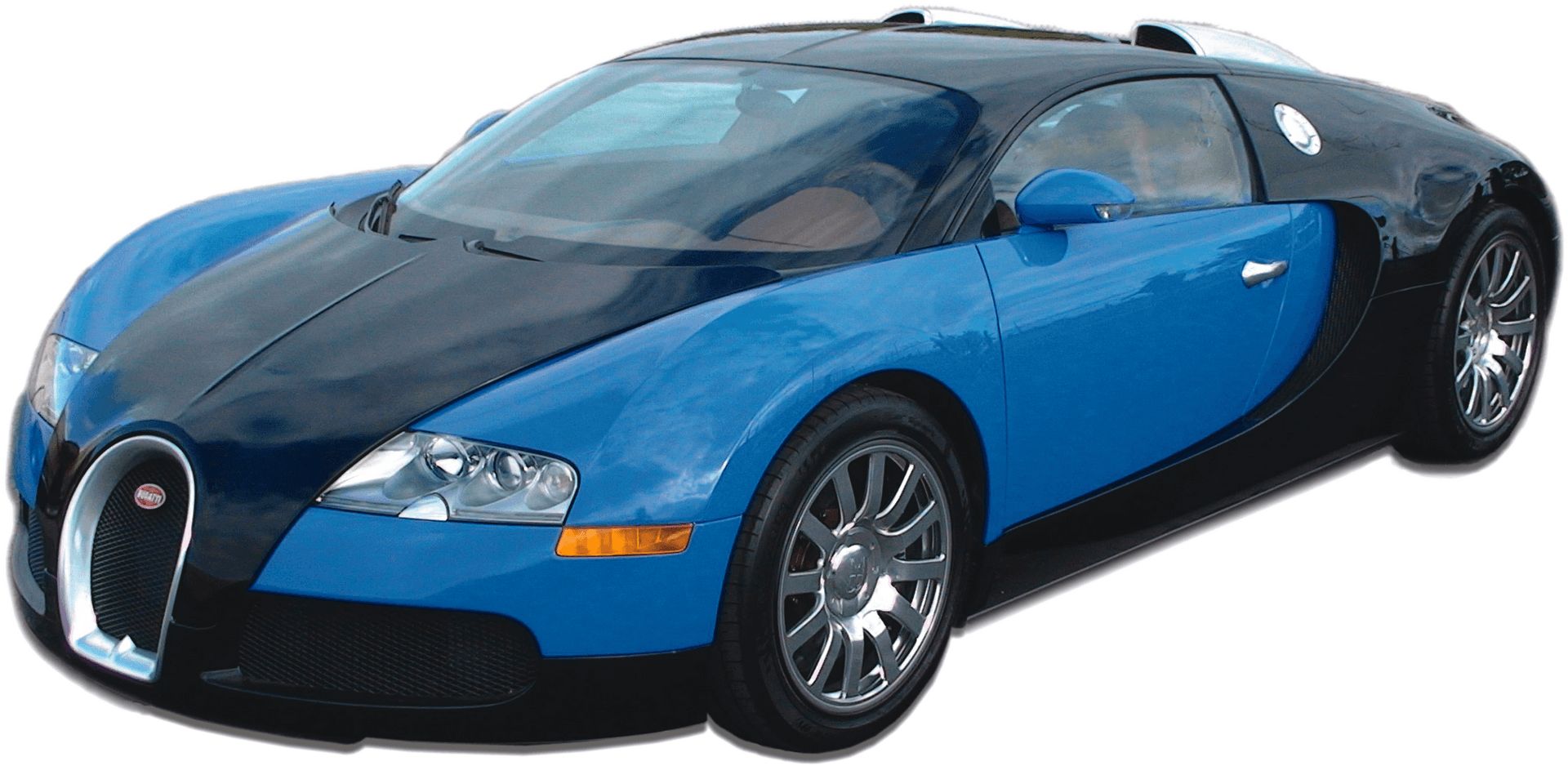 Blue Bugatti Veyron Side View PNG