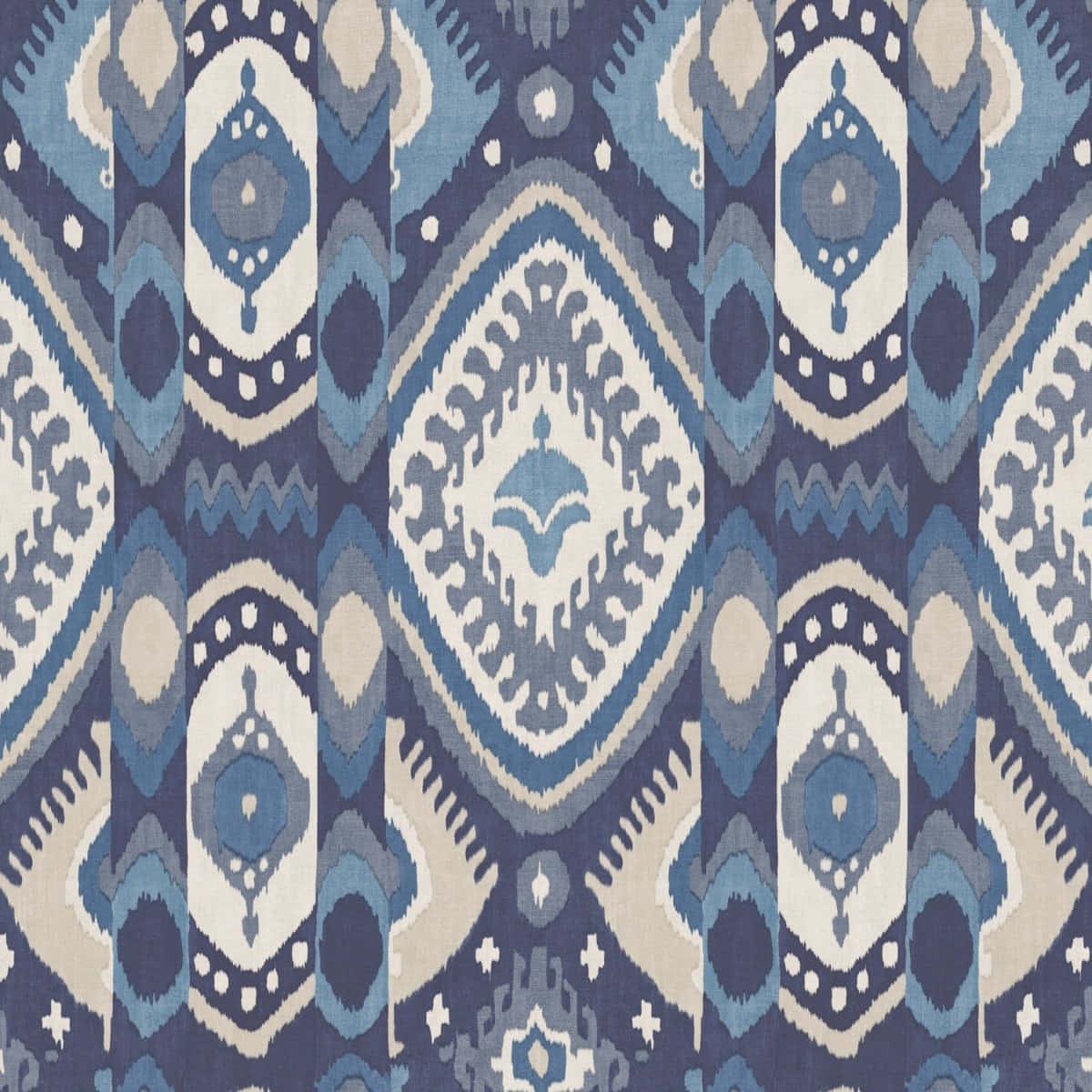 Elegant Blue Bukhara Inspired Pattern Wallpaper Wallpaper