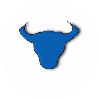 Blue Bull Silhouette Black Background PNG