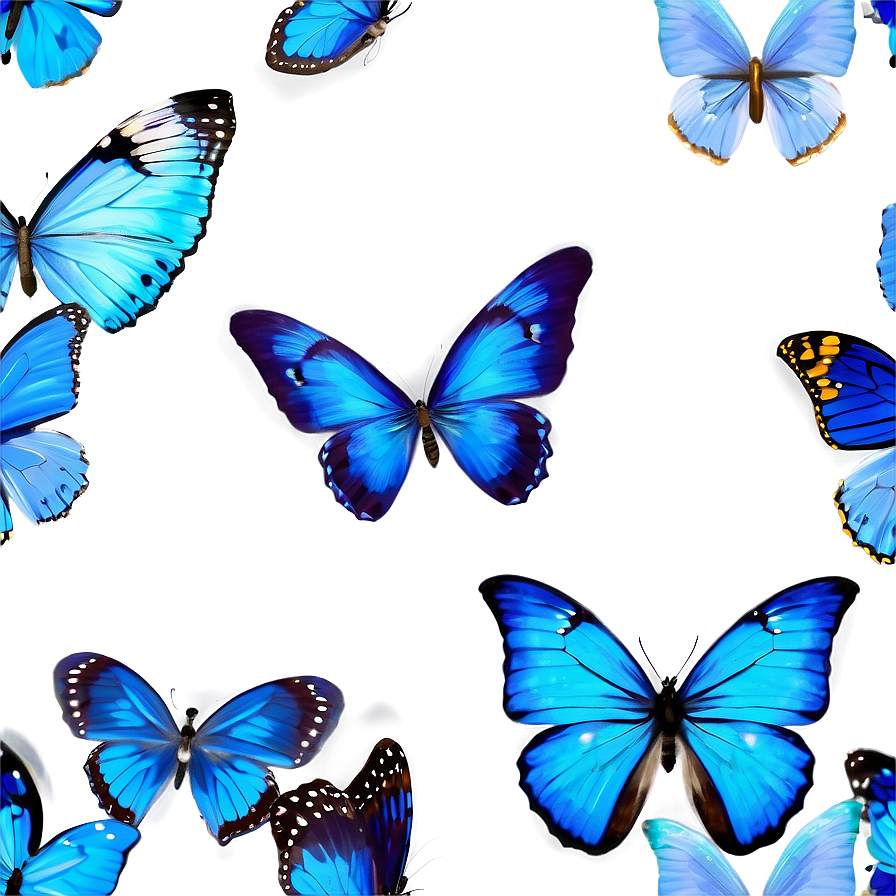 Blue Butterflies A PNG