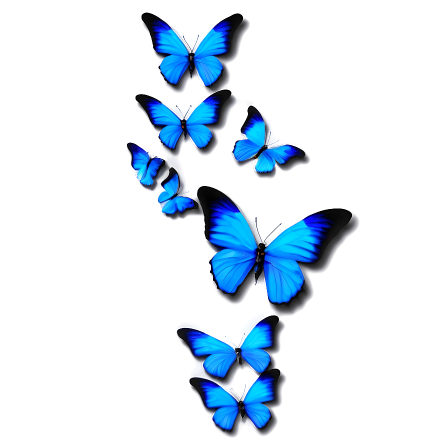 Blue Butterflies Background Png 55 PNG