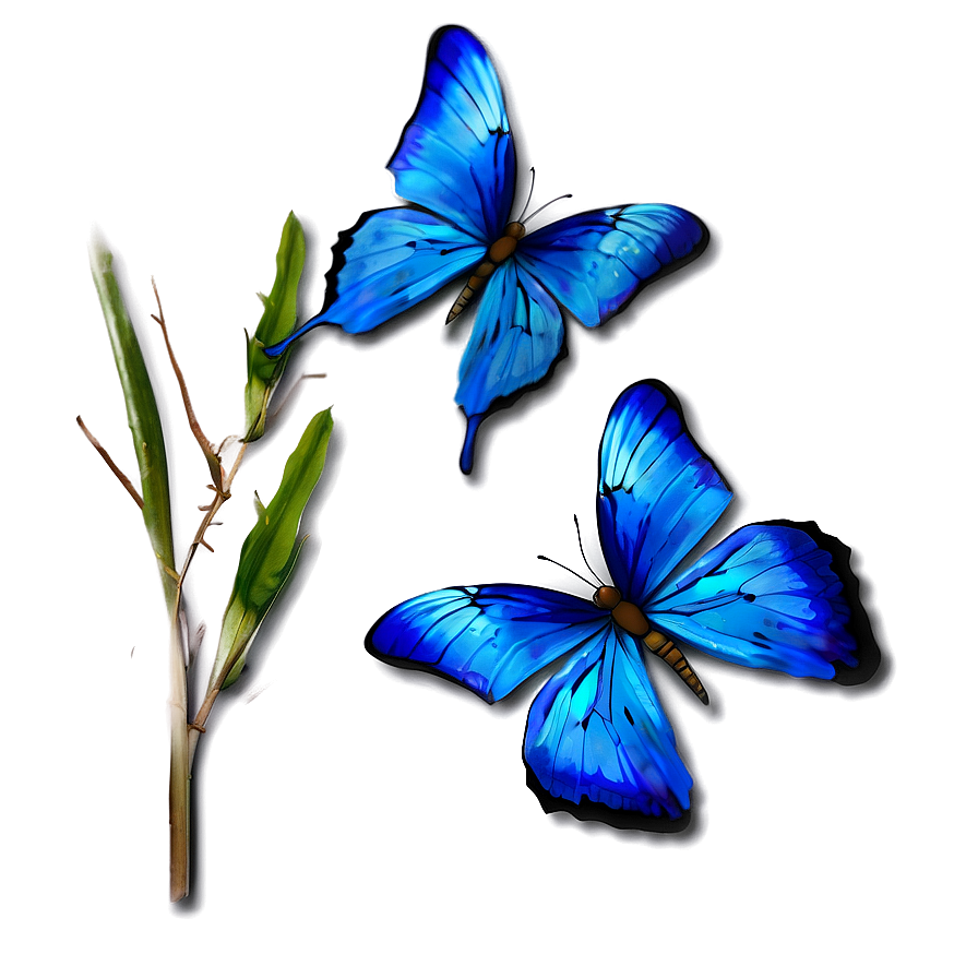 Blue Butterflies Background Png Orp71 PNG