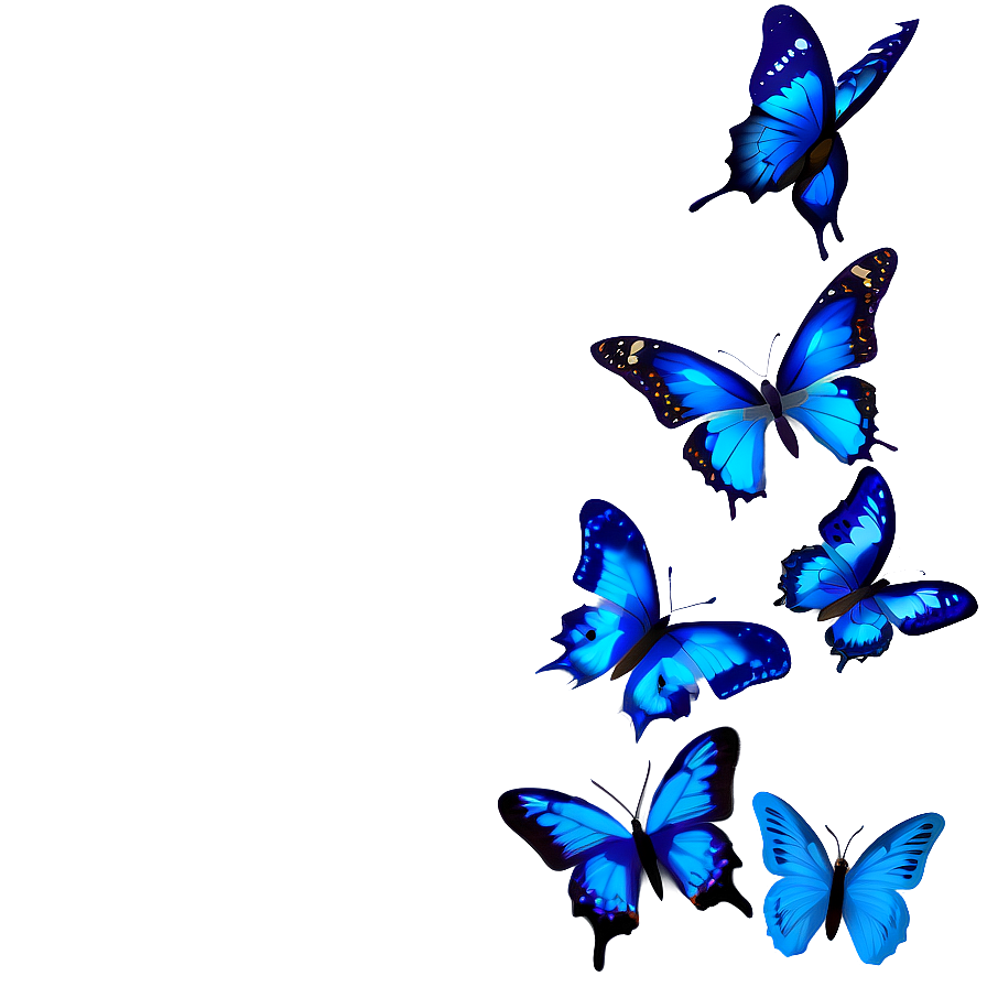 Blue Butterflies Border Png 77 PNG