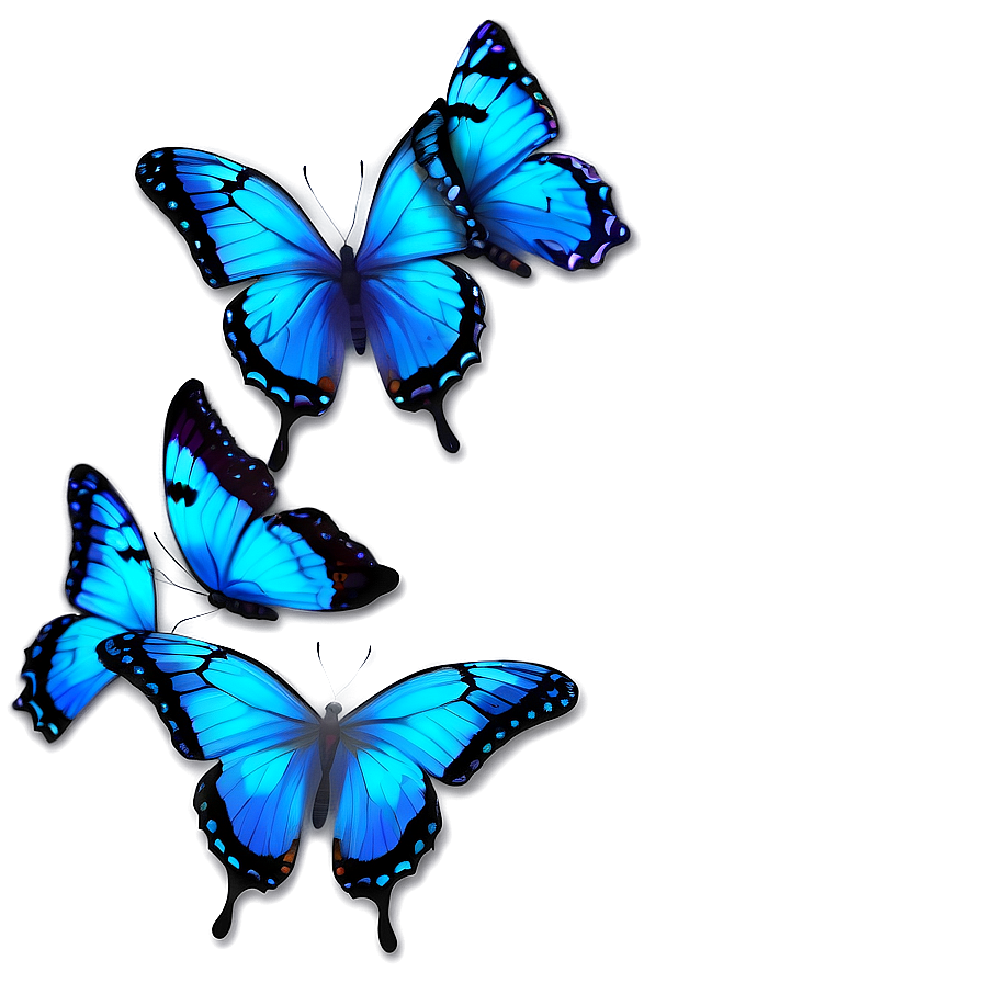 Blue Butterflies C PNG