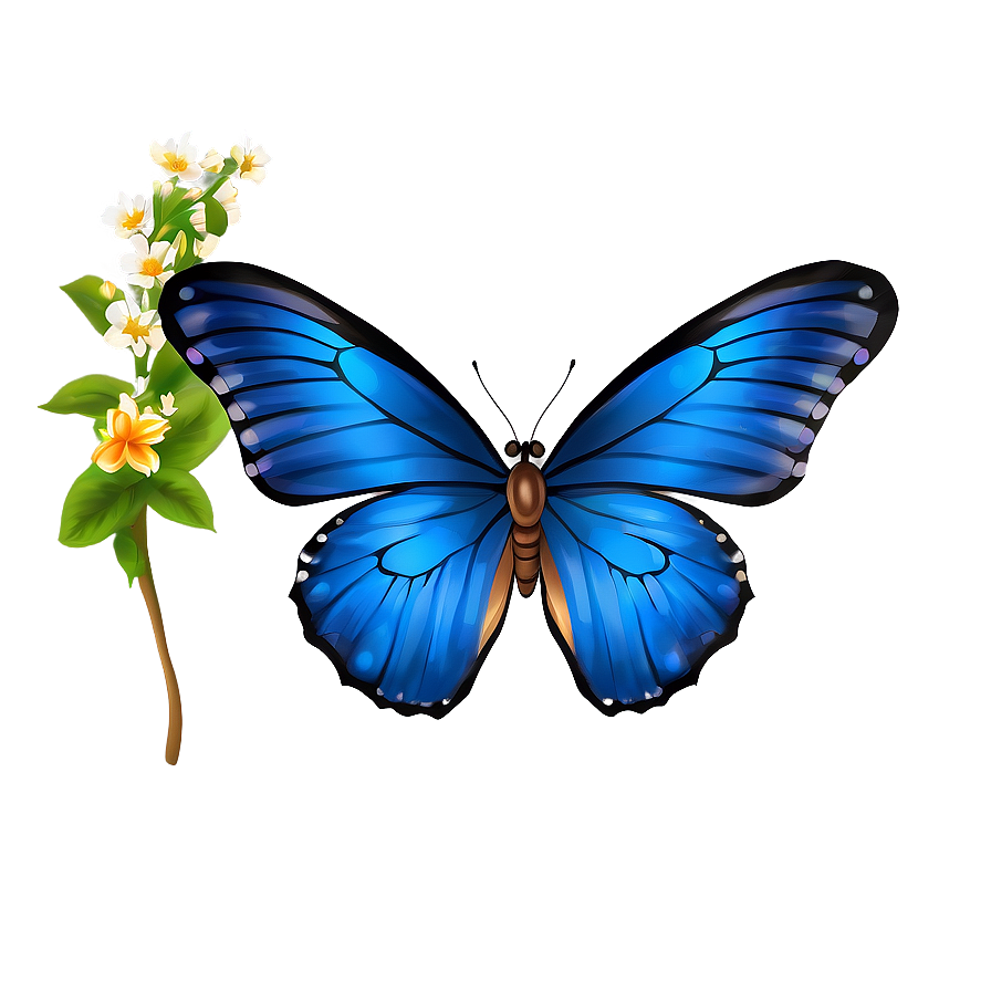 Blue Butterflies Clipart Png 06132024 PNG