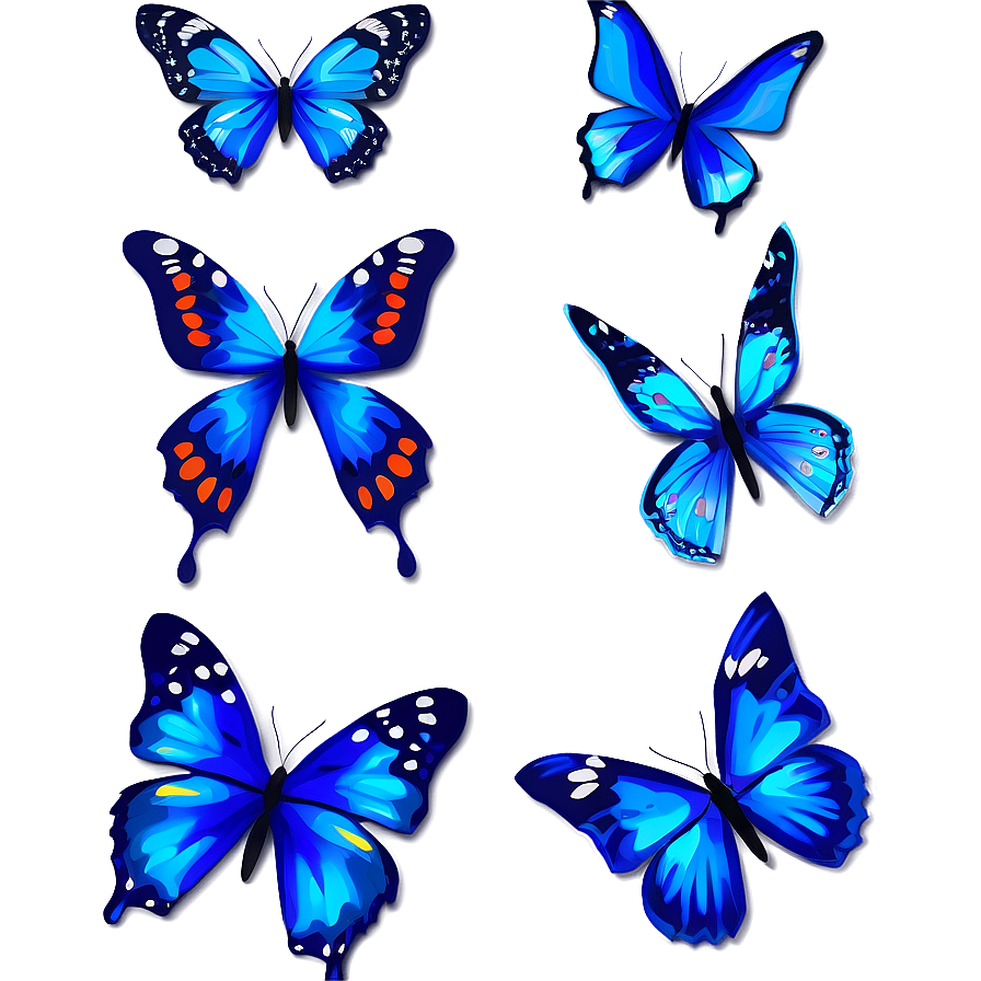 Blue Butterflies Clipart Png Kqq PNG