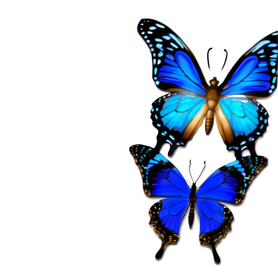 Blue Butterflies Design Png Bdh31 PNG