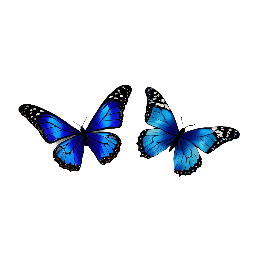 Blue Butterflies Illustration Png Ddq14 PNG