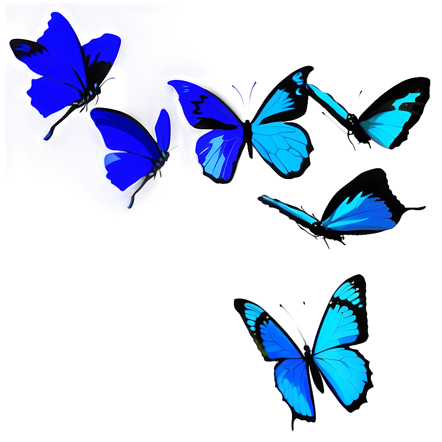 Blue Butterflies In Flight Png Avw PNG