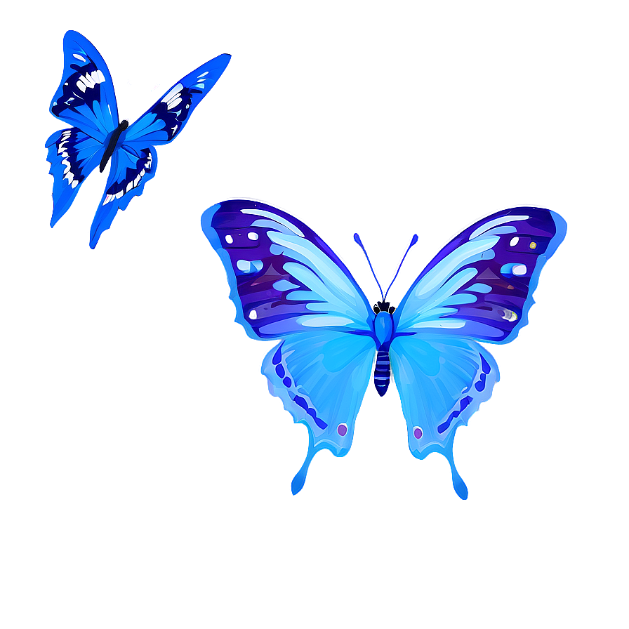 Blue Butterflies In Flight Png Rns1 PNG