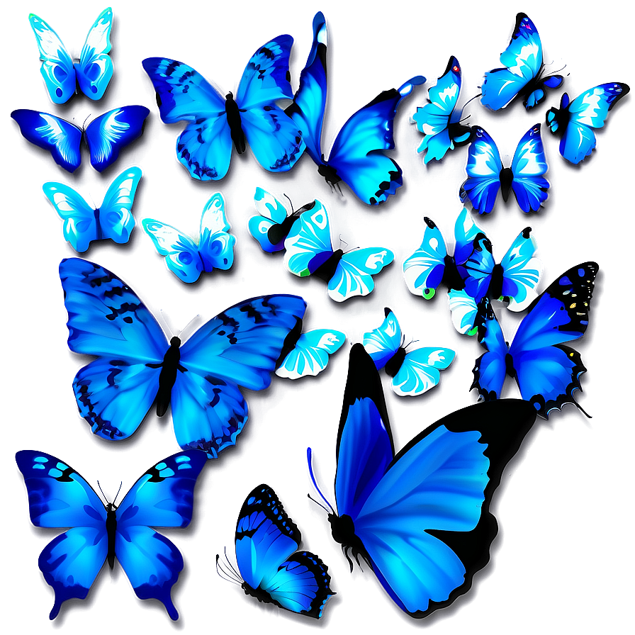 Blue Butterflies In Garden Png 11 PNG