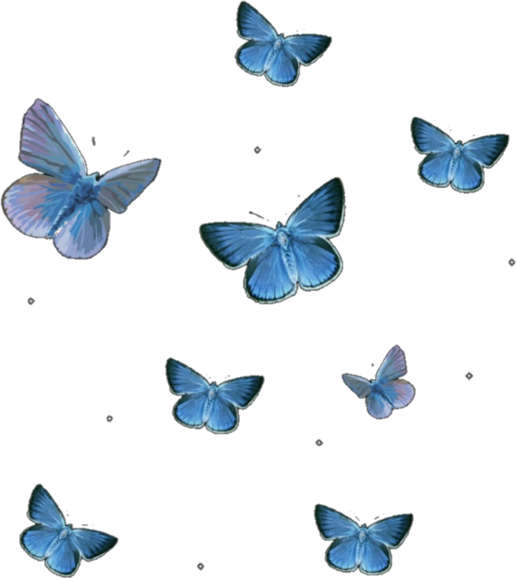 Blue Butterflies Pattern PNG