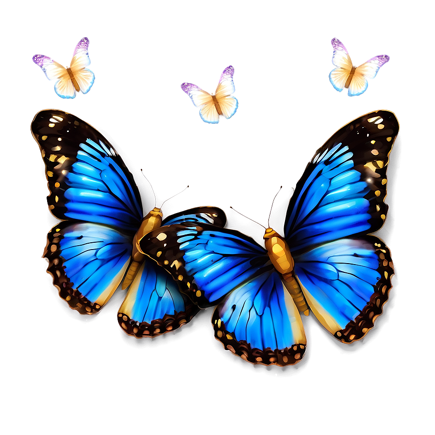 Blue Butterflies Pattern Png 98 PNG