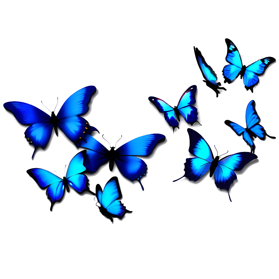 Blue Butterflies Silhouette Png 24 PNG