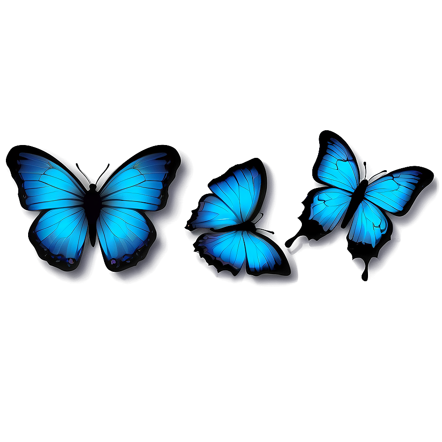 Blue Butterflies Silhouette Png Wmw PNG