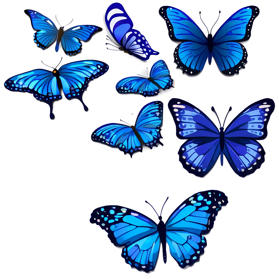 Blue Butterflies Vector Png 75 PNG