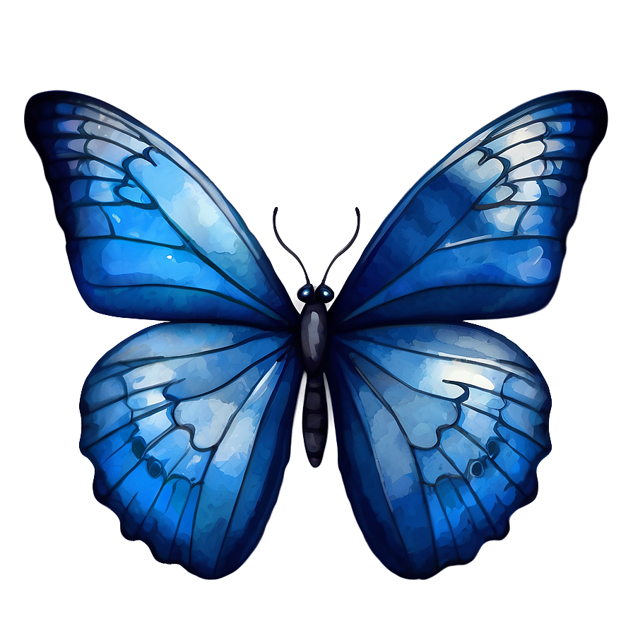 Blue Butterflies Watercolor Png Vaf6 PNG