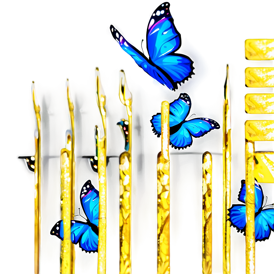 Blue Butterflies With Glitter Png 58 PNG