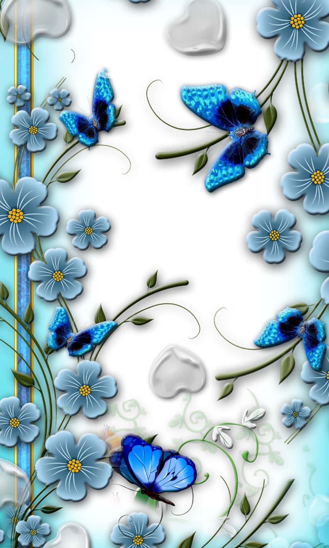 Umaborboleta Azul Brilhante.