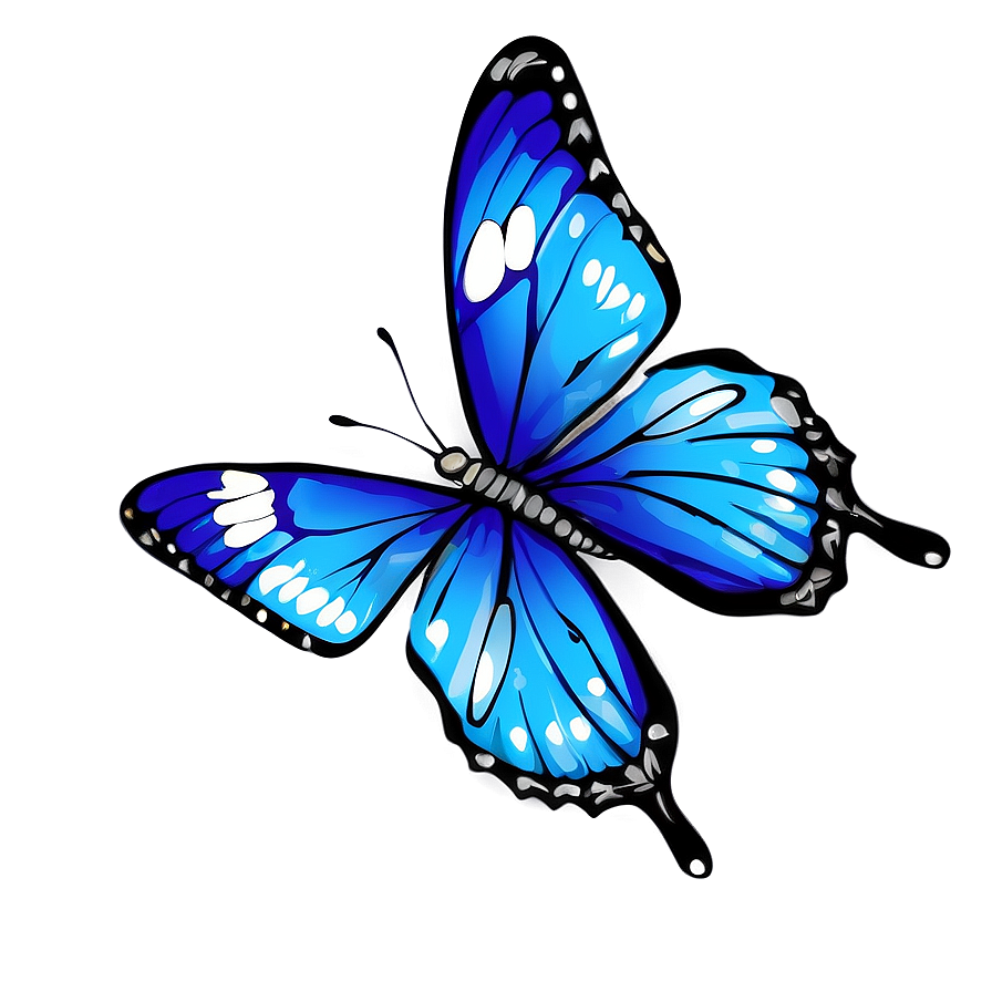 Blue Butterfly Clipart Png 05212024 PNG