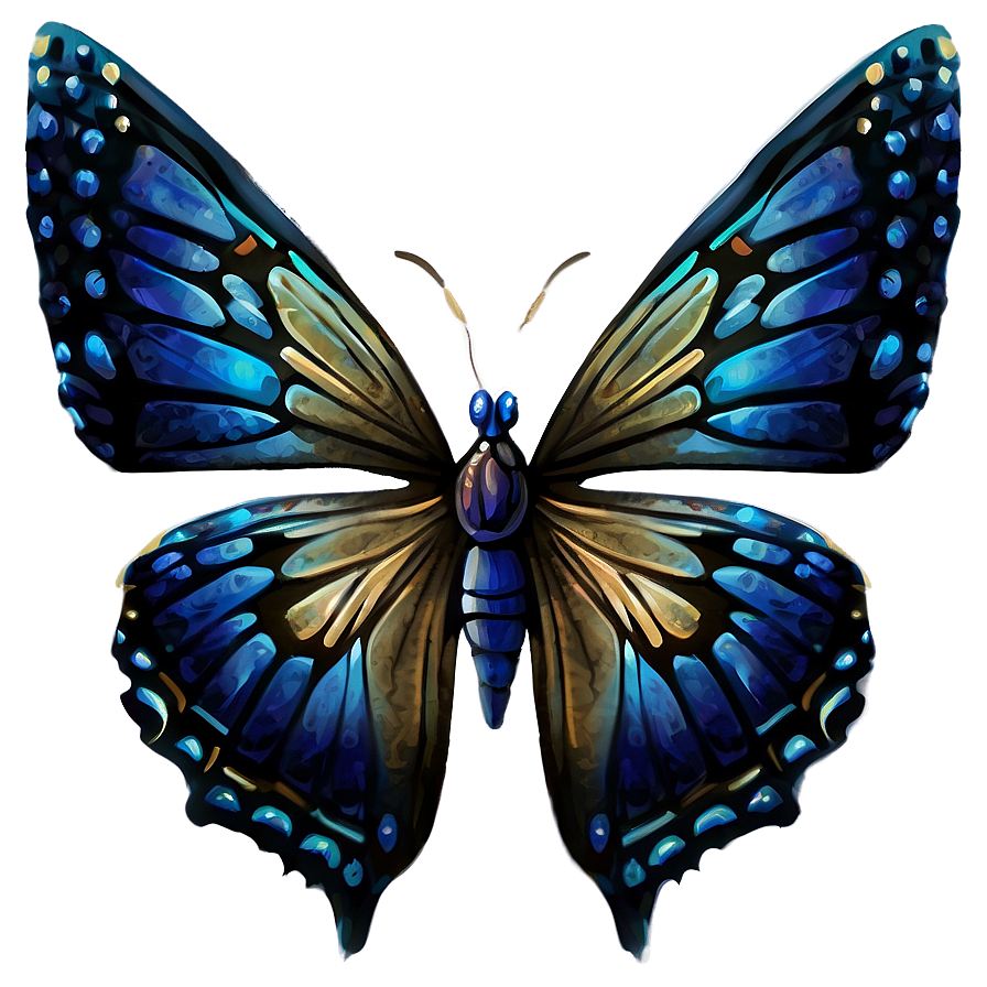 Download Blue Butterfly Illustration Png Hhp | Wallpapers.com