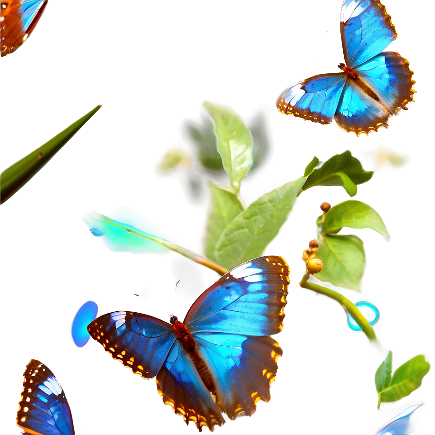 Blue Butterfly In Sunlight Png Vmi PNG