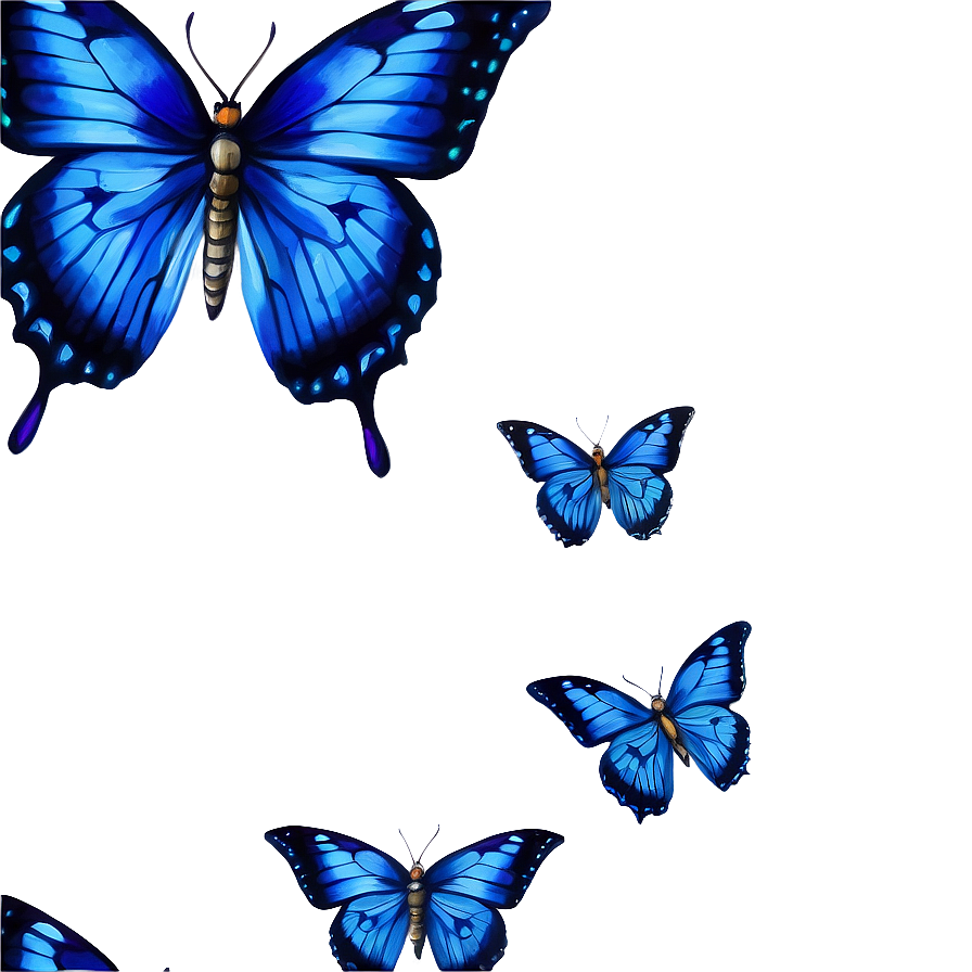 Blue Butterfly In Watercolor Png Ggk16 PNG