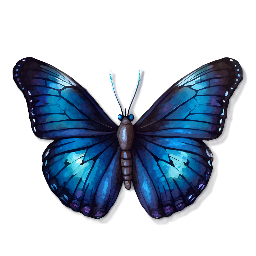 Blue Butterfly In Watercolor Png Gig PNG
