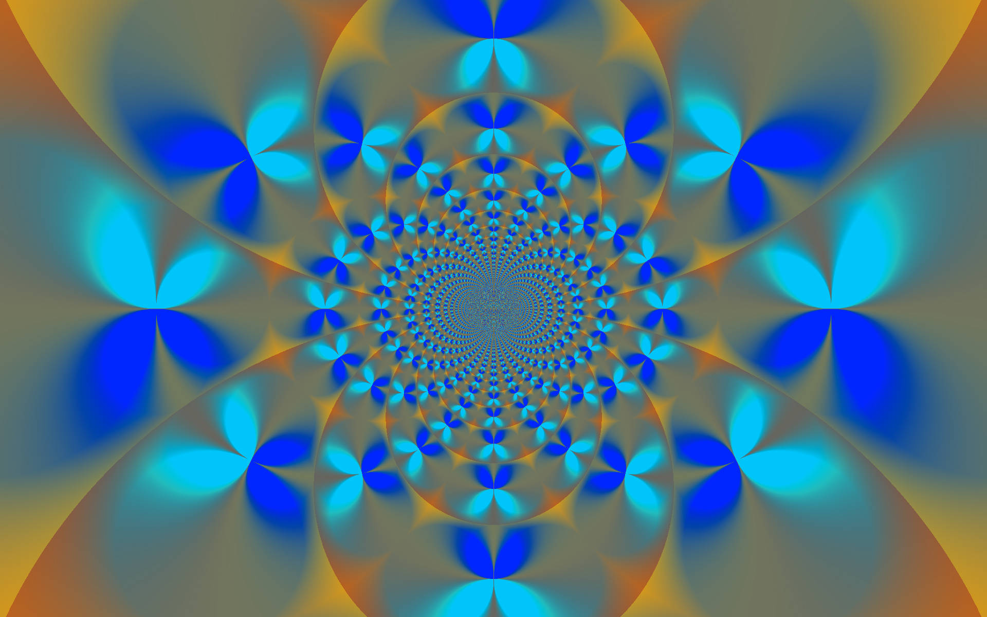Blue Butterfly Kaleidoscope Pattern Wallpaper