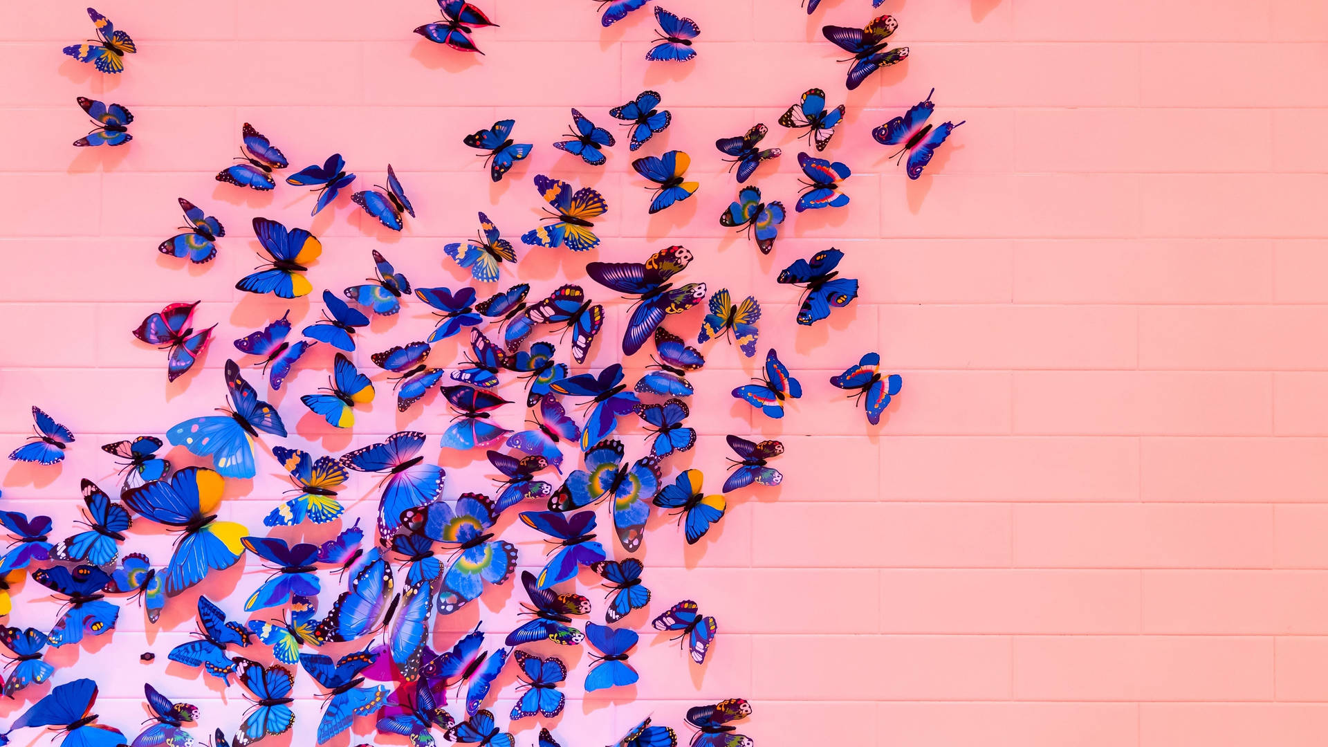 Blå Butterfly Kalejdoskop Wallpaper