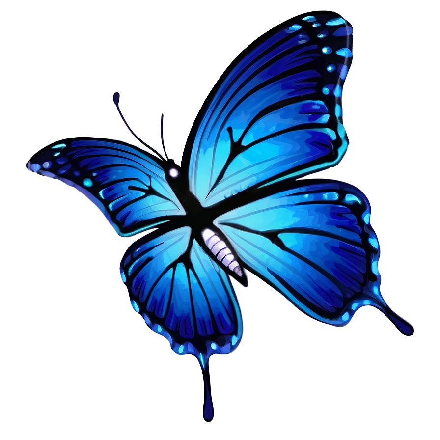 Blue Butterfly On Flower Png Uap26 PNG
