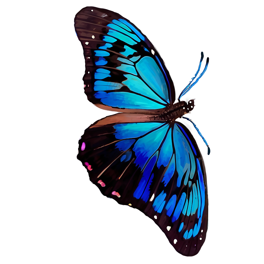 Blue Butterfly On Glass Png 05212024 PNG