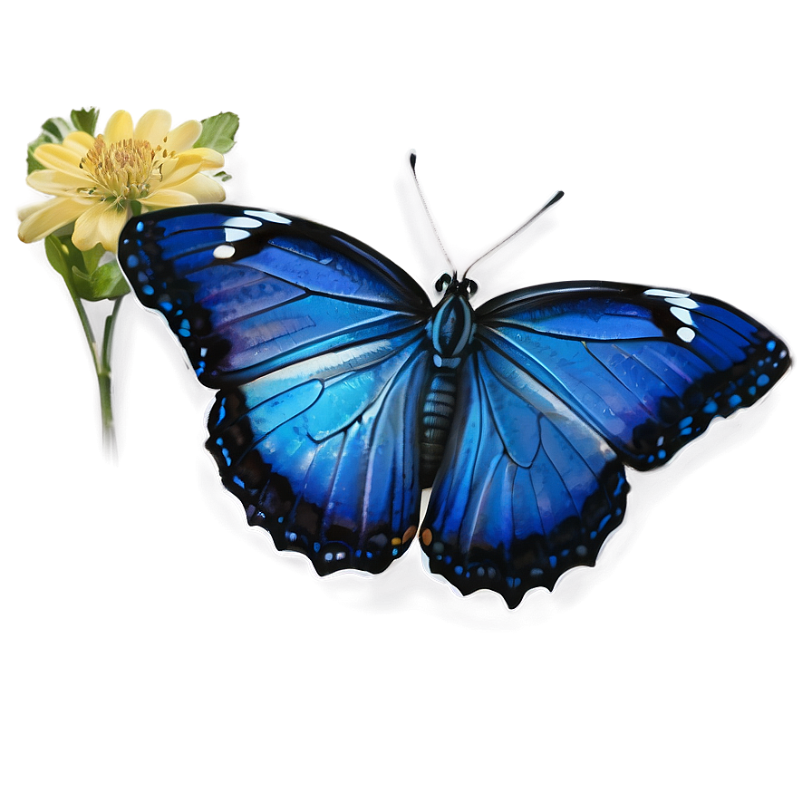Blue Butterfly On White Png 05212024 PNG