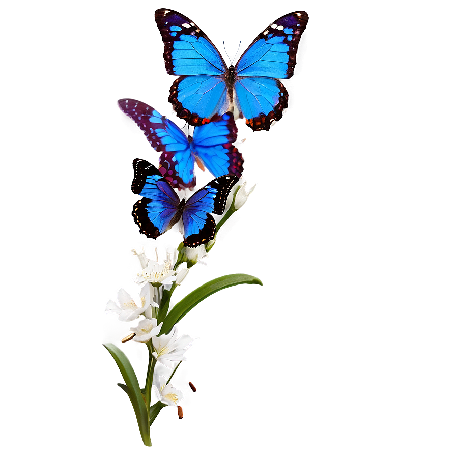 Blue Butterfly On White Png 05212024 PNG