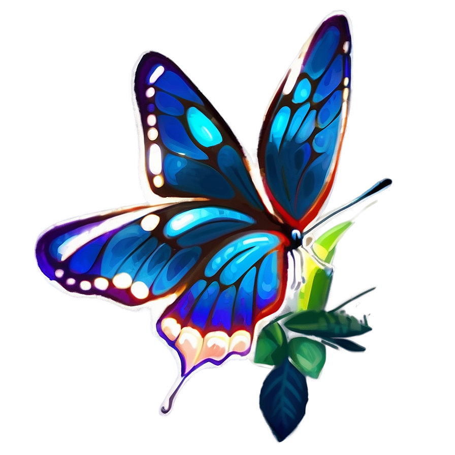 Blue Butterfly On White Png Rbc22 PNG