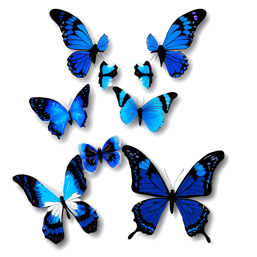 Blue Butterfly Pattern Png 70 PNG