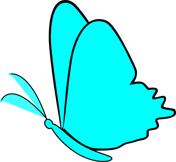 Blue Butterfly Silhouette PNG