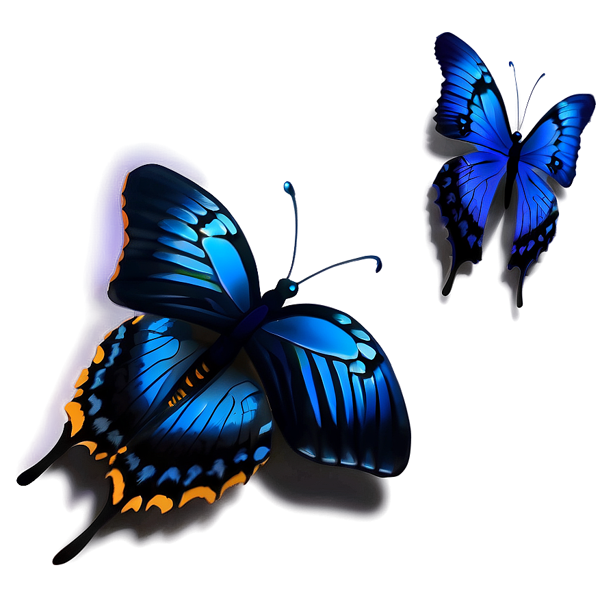 Blue Butterfly Under Moonlight Png 70 PNG