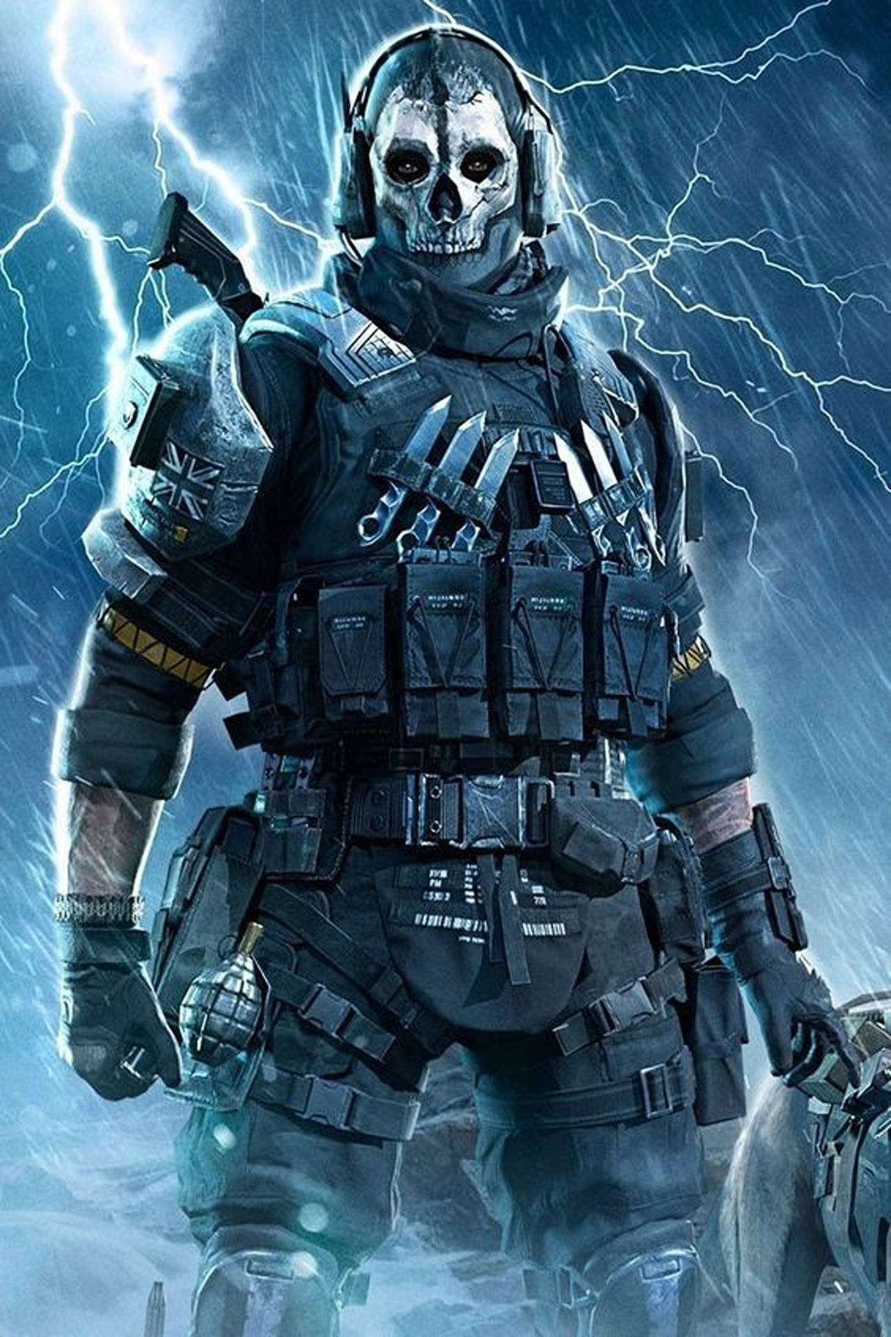 Blue Call Of Duty Phone Lightning Background