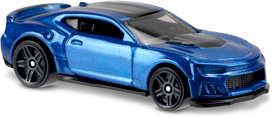 Blue Camaro Toy Car Profile View PNG