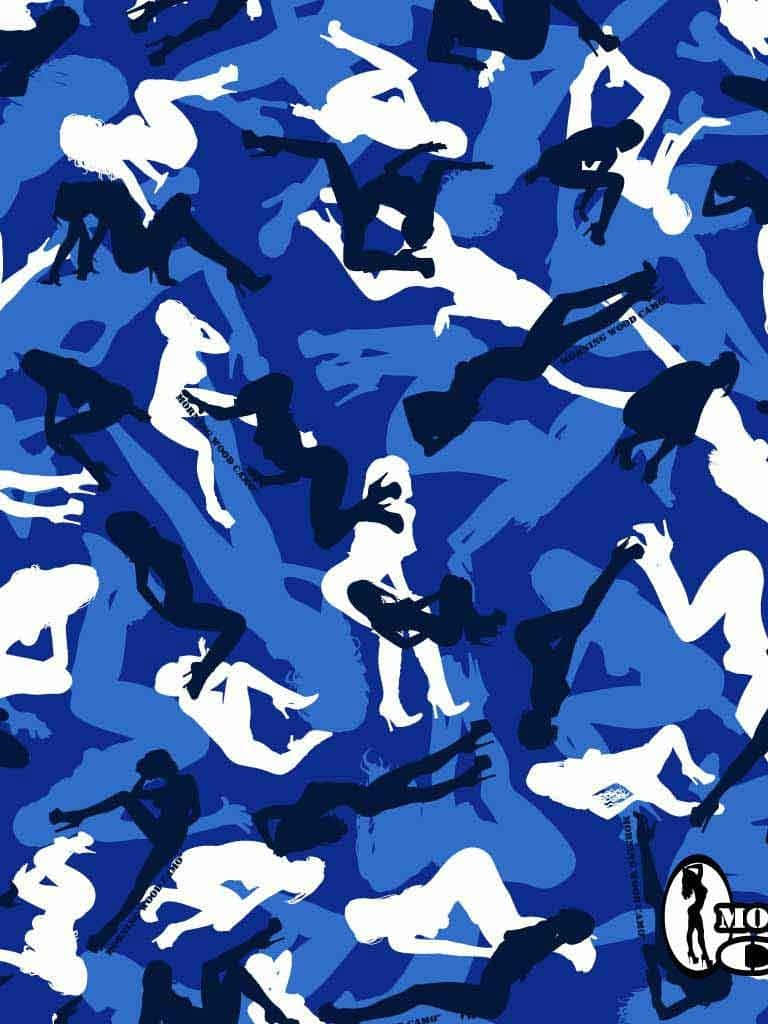 Friskt designet blå kamuflage både til funktion og mode. Wallpaper