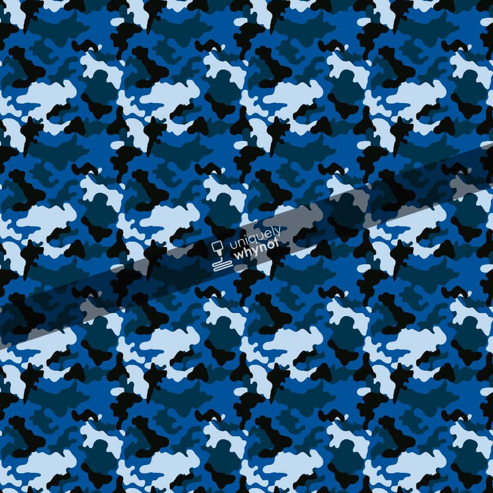 Enblå Och Svart Kamouflagemönster Wallpaper