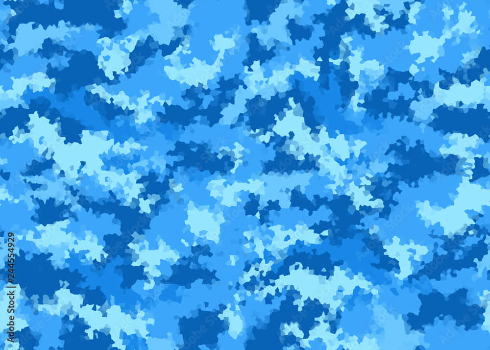 A Blue Camouflage Pattern Wallpaper