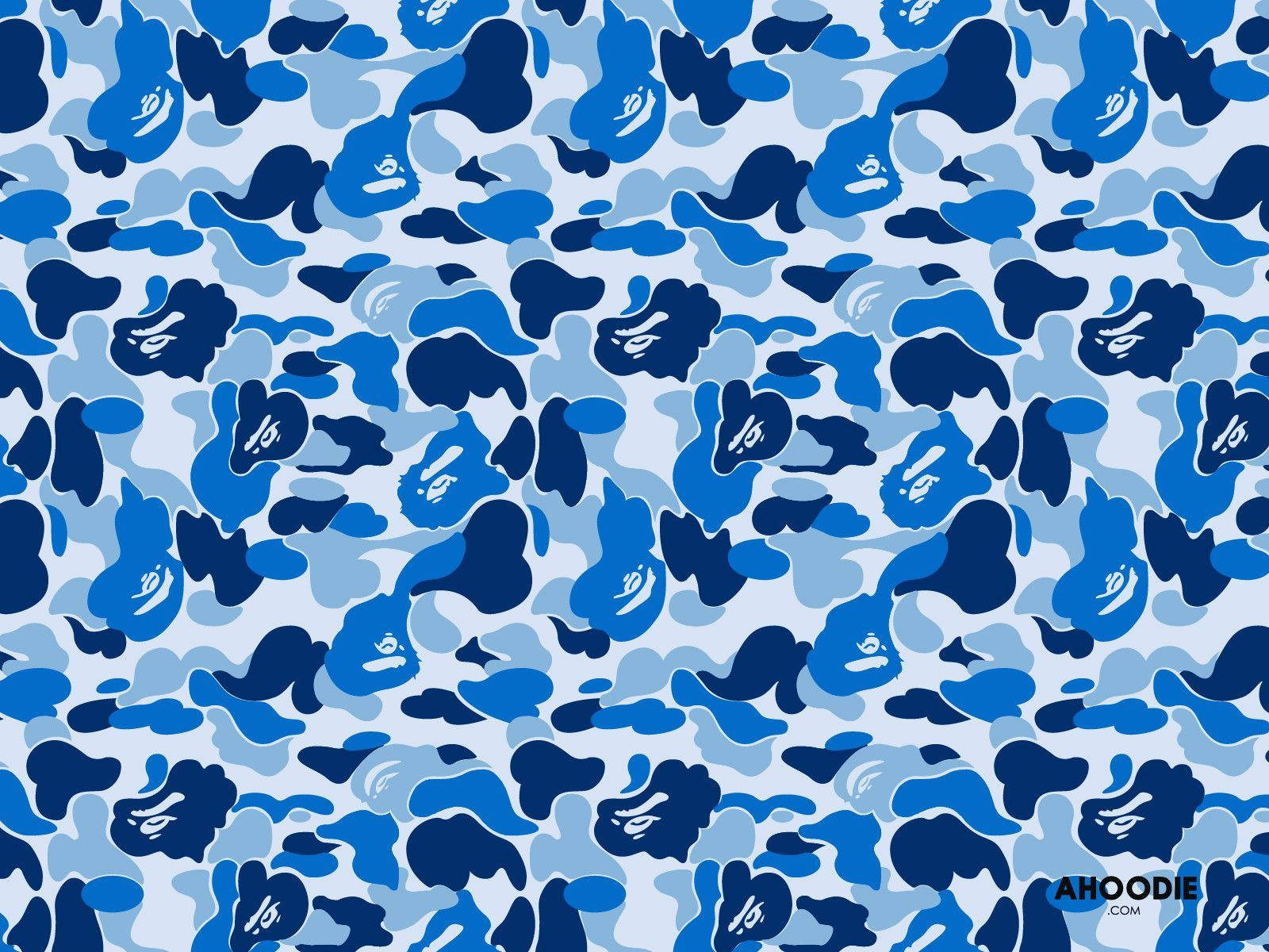 Up-level your wardrobe swag with this blue camo BAPE streetwear design - exclusive from Wallpapers.com! Wallpaper