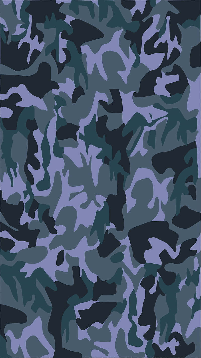 Enunik Blå Kamouflagemönstrad Bakgrundsbild För Dator Eller Mobil. Wallpaper