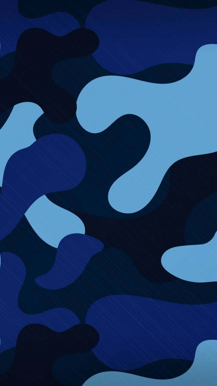 En blå og sort camouflage mønster på en iphone baggrund Wallpaper